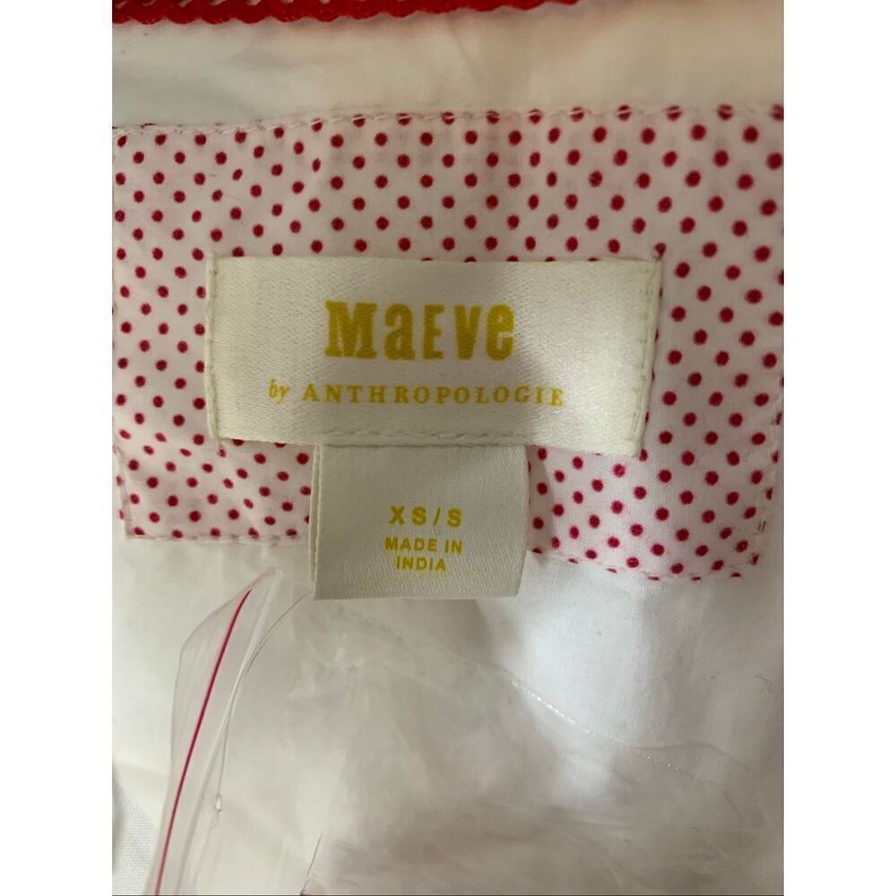Anthropologie Maeve Embroidered Floral Blouse women's size XS S oversized NEW - Picture 4 of 5